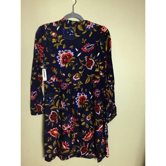 Old Navy Women Floral Long Sleeve Peasant Dress Sz. Small Blue NWT Boho Casual - Picture 4 of 11
